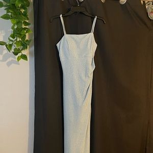 Crystal Doll / Macys Baby Blue Sparkle Maxi Prom Dress
